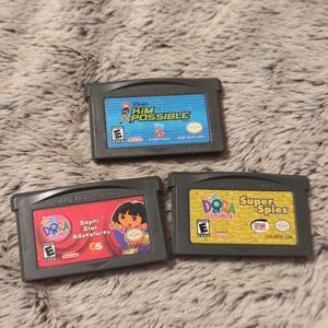 3 Game Boy Advance Games Dora Super Star Adventures Super Spies  Kim Possible